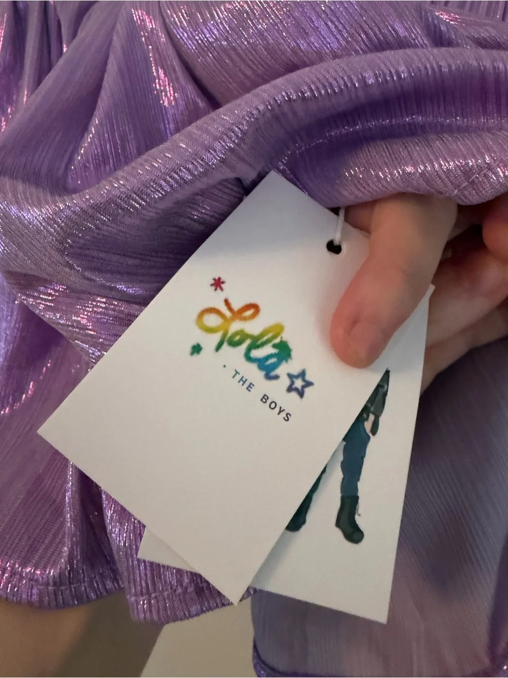 Lola + the Boys Purple Metallic Smocked Waist Mini Skirt